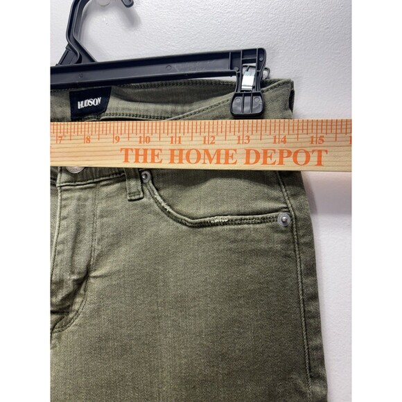 Hudson Krista Olive Distressed Ankle Skinny Jeans Frayed Hem Womens Denim Sz 27 - Picture 5 of 16